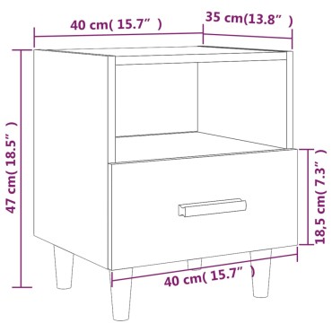 vidaXL Κομοδίνα 2 τεμ. Λευκά 40x35x47cm