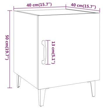 vidaXL Κομοδίνο Λευκό από Επεξεργασμένο Ξύλο 40x40x50cm 1 τεμ.