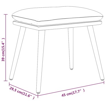 vidaXL Υποπόδιο Ανοιχτό Γκρι 45x29,5x35cm Υφασμάτινο 1 τεμ.