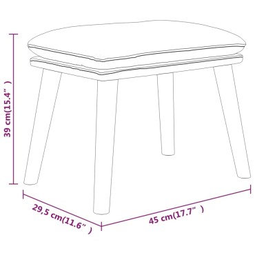 vidaXL Υποπόδιο Καφέ 45x29,5x35cm Υφασμάτινο 1 τεμ.