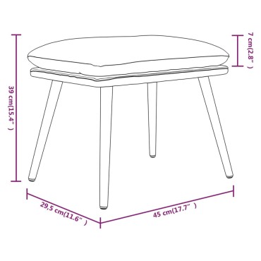 vidaXL Υποπόδιο Μπλε 45x29,5x35cm Ύφασμα & Συνθετικό Δέρμα 1 τεμ.