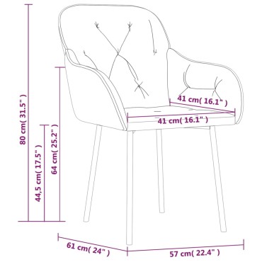 vidaXL Καρέκλες Τραπεζαρίας 2 τεμ. Σκούρο Γκρι Βελούδινες 57x61x80cm