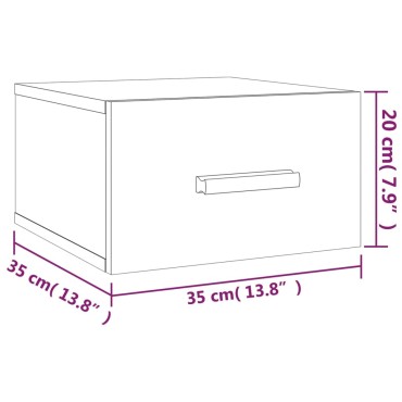 vidaXL Κομοδίνα Επιτοίχια 2 τεμ. Καπνιστή Δρυς 35x35x20cm