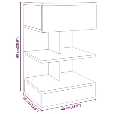 vidaXL Κομοδίνα 2 τεμ. Γκρι Sonoma 40x35x65cm από Επεξεργασμένο Ξύλο