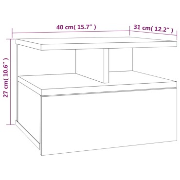 vidaXL Κομοδίνα Κρεμαστά 2 τεμ. Καφέ Δρυς 40x31x27cm Επεξεργ. Ξύλο