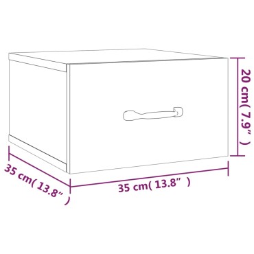 vidaXL Κομοδίνα Επιτοίχια Γκρι Sonoma 35x35x20cm 1 τεμ.