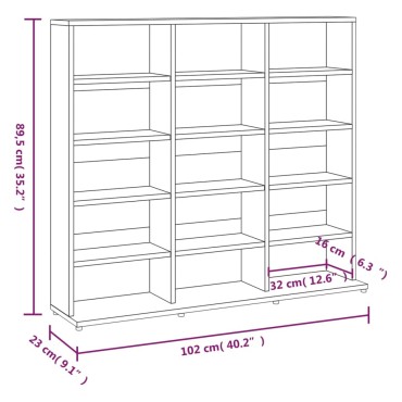 vidaXL Έπιπλο για CD Καπνιστή Δρυς 102x23x89,5cm Επεξεργασμένο Ξύλο 1 τεμ.