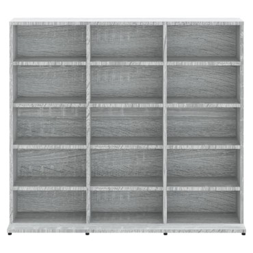 vidaXL Έπιπλο για CD Γκρι Sonoma 102x23x89,5cm Επεξεργασμένο Ξύλο 1 τεμ.