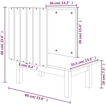 vidaXL Σπίτι Γάτας Λευκό 60 x 36 x 60 εκ. από Μασίφ Ξύλο Πεύκου