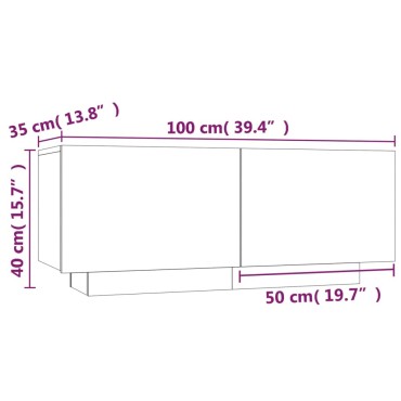 vidaXL Κομοδίνο Γκρι Sonoma 100x35x40cm από Επεξεργασμένο Ξύλο 1 τεμ.