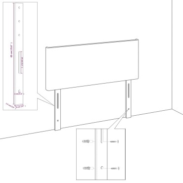 vidaXL Κεφαλάρια Κρεβατιού 2 τεμ. Αν. Γκρι 90x5x78/88cm Υφασμάτινο