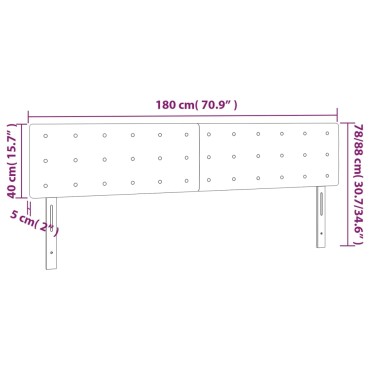 vidaXL Κεφαλάρια Κρεβατιού 2 τεμ. Αν. Γκρι 90x5x78/88cm Υφασμάτινο