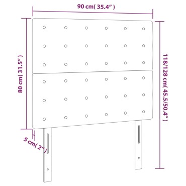 vidaXL Κεφαλάρια Κρεβατιού 2 τεμ. Αν. Γκρι 90x5x78/88cm Υφασμάτινο