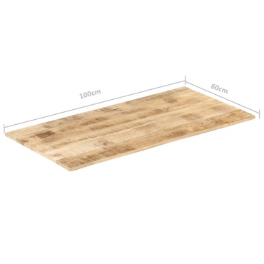 vidaXL Επιφάνεια Τραπεζιού 15-16 χιλ. 100x60cm από Μασίφ Ξύλο Μάνγκο 1 τεμ.