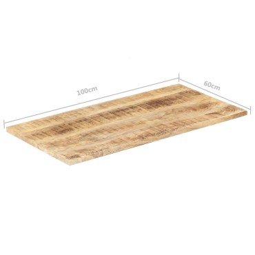 vidaXL Επιφάνεια Τραπεζιού 25-27 χιλ. 100x60cm από Μασίφ Ξύλο Μάνγκο 1 τεμ.