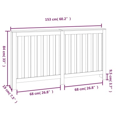 vidaXL Κάλυμμα Καλοριφέρ 153x19x84 εκ. από Μασίφ Ξύλο Πεύκου