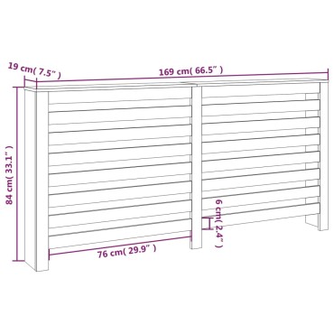 vidaXL Κάλυμμα Καλοριφέρ Γκρι 169x19x84 εκ. από Μασίφ Ξύλο Πεύκου