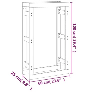 vidaXL Ραφιέρα Καυσόξυλων Λευκή 60x25x100 εκ. από Μασίφ Ξύλο Πεύκου