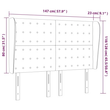 vidaXL Κεφαλάρι με Πτερύγια Σκούρο Γκρι 147x23x118/128cm Υφασμάτινο 1 τεμ.