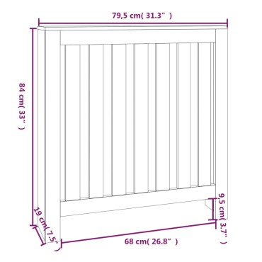 vidaXL Κάλυμμα Καλοριφέρ Γκρι 79,5 x 19 x 84 εκ. από Μασίφ Ξύλο Πεύκου