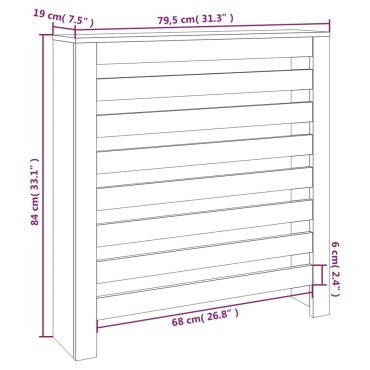 vidaXL Κάλυμμα Καλοριφέρ Γκρι 79,5 x 19 x 84 εκ. από Μασίφ Ξύλο Πεύκου