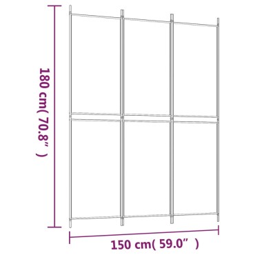 vidaXL Διαχωριστικό Δωματίου με 3 Πάνελ Μαύρο 150x200cm από Ύφασμα 1 τεμ.