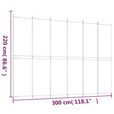 vidaXL Διαχωριστικό Δωματίου με 6 Πάνελ Μαύρο 300x220cm από Ύφασμα 1 τεμ.