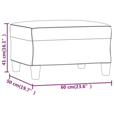 vidaXL Υποπόδιο Γκρι 60x50x41cm από Συνθετικό Δέρμα 1 τεμ.