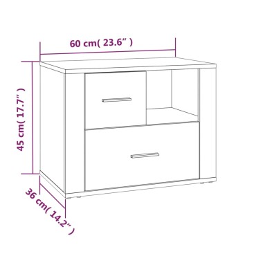 vidaXL Κομοδίνο Μαύρο 60x36x45cm από Επεξεργασμένο Ξύλο 1 τεμ.