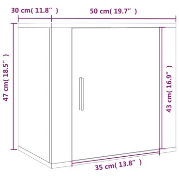 vidaXL Κομοδίνα Επιτοίχια 2 τεμ. Λευκά 50x30x47cm