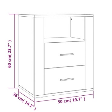 vidaXL Κομοδίνο Sonoma Δρυς 50x36x60cm από Επεξεργασμένο Ξύλο 1 τεμ.