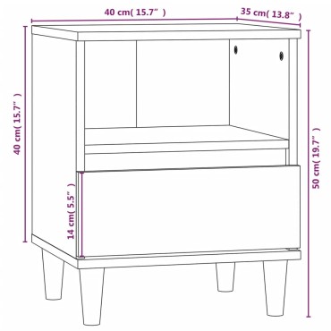 vidaXL Κομοδίνα 2 τεμ. Γκρι Σκυροδέματος 40x35x50cm