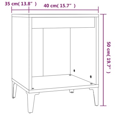 vidaXL Κομοδίνα 2 τεμ. Γκρι Σκυροδέματος 40x35x50cm