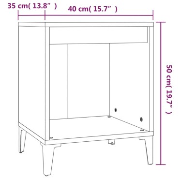 vidaXL Κομοδίνα 2 τεμ. Μαύρα 40x35x50cm