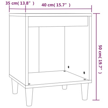 vidaXL Κομοδίνα 2 τεμ. Μαύρα 40x35x50cm