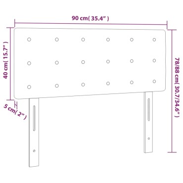 vidaXL Κεφαλάρι Κρεβατιού LED Taupe 90x5x78/88cm Υφασμάτινο 1 τεμ.