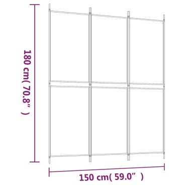 vidaXL Διαχωριστικό Δωματίου με 3 Πάνελ Μαύρο 150x180cm Υφασμάτινο 1 τεμ.