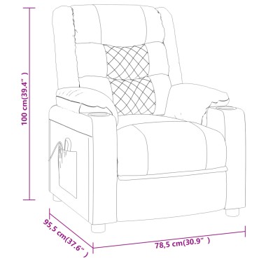 vidaXL Πολυθρόνα Μασάζ Μαύρη από Συνθετικό Δέρμα