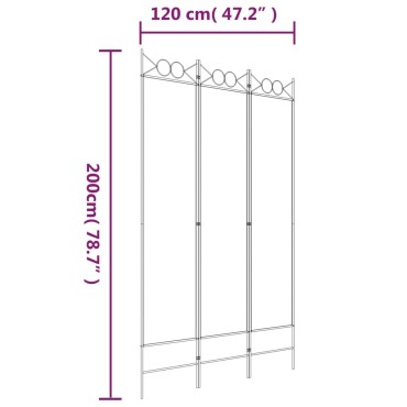 vidaXL Διαχωριστικό Δωματίου με 3 Πάνελ Μαύρο 120x200cm από Ύφασμα 1 τεμ.