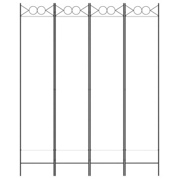 vidaXL Διαχωριστικό Δωματίου με 4 Πάνελ Λευκό 160x200cm από Ύφασμα 1 τεμ.