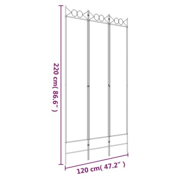 vidaXL Διαχωριστικό Δωματίου με 3 Πάνελ Μαύρο 120x220cm από Ύφασμα 1 τεμ.