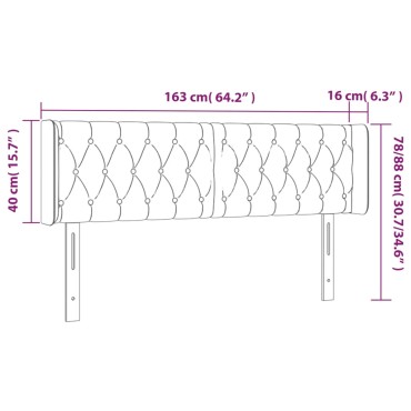 vidaXL Κεφαλάρι Κρεβατιού LED Ροζ 163x16x78/88cm Βελούδινο 1 τεμ.