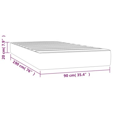 vidaXL Πλαίσιο Κρεβατιού Ανοιχτό Γκρι 90x190x20cm Βελούδινο - Μονό