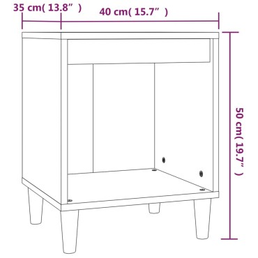 vidaXL Κομοδίνο Λευκό 40x35x50cm από Επεξεργασμένο Ξύλο 1 τεμ.