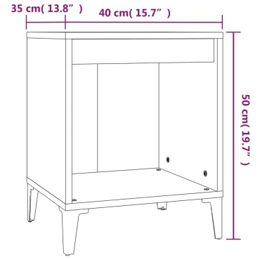 vidaXL Κομοδίνο Μαύρο 40x35x50cm 1 τεμ.