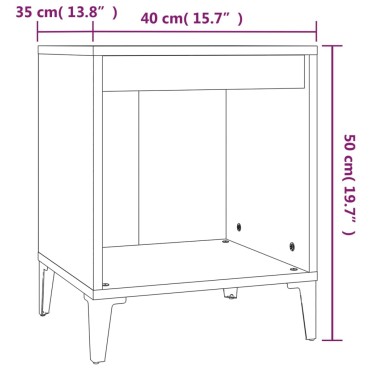 vidaXL Κομοδίνο Sonoma Δρυς 40x35x50cm 1 τεμ.