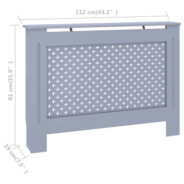 vidaXL Κάλυμμα Καλοριφέρ Ανθρακί 112 x 19 x 81,5 εκ. από MDF