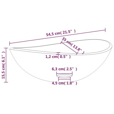 vidaXL Νιπτήρας 54,5 x 35 x 15,5 εκ. Χρώμα Ψημένου