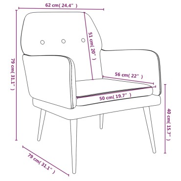 vidaXL Πολυθρόνα Σκούρο Γκρι 62x79x 79cm Βελούδινη 1 τεμ.