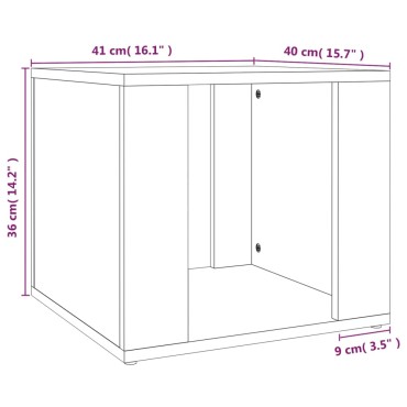 vidaXL Κομοδίνο Καπνιστή Δρυς 41x40x36cm από Επεξεργασμένο Ξύλο 1 τεμ.